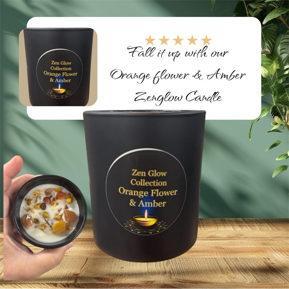 Orange Flower & Amber Candle - Black